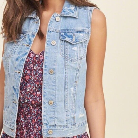 Hollister Denim Vest - Women's X-Small - Picture 6 of 6